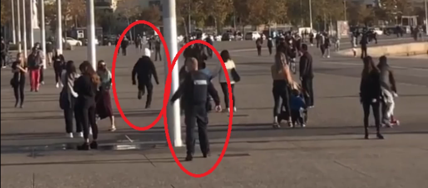 Θεσσαλονίκη: Βίντεο με δυνάμεις ασφαλείας να κυνηγούν πολίτες που αντιδρούν στην τουρκική κατοχή της Κύπρου